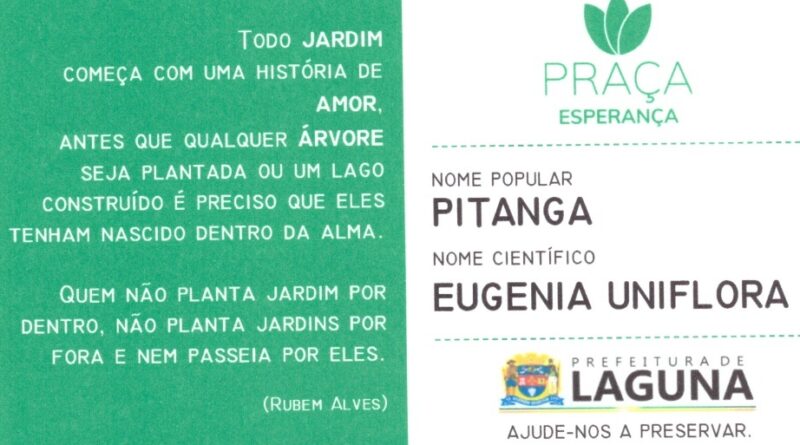 Novo espaço terão placas com poemas e identificação das plantas