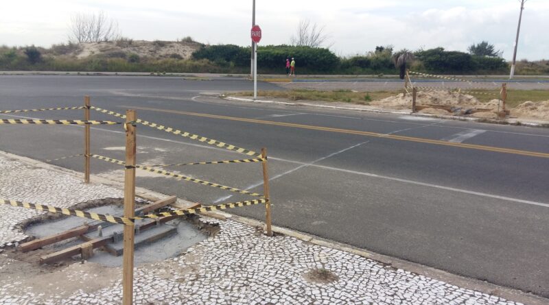 Na entrada do bairro Mar Grosso terá um pórtico