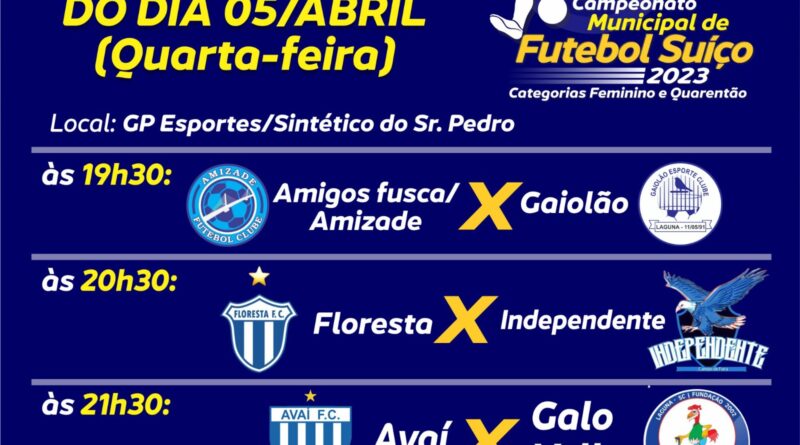 Final do Campeonato de Futebol Suíço acontecerá nesta quarta-feira, 10 -  Prefeitura de Laguna