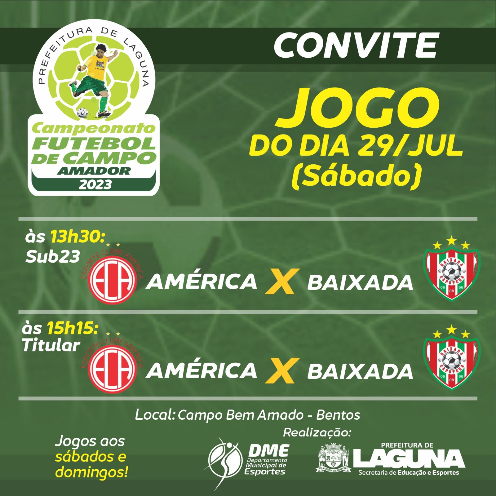 Clássico entre América e Baixada abre Campeonato de Futebol Amador de  Laguna - Prefeitura de Laguna