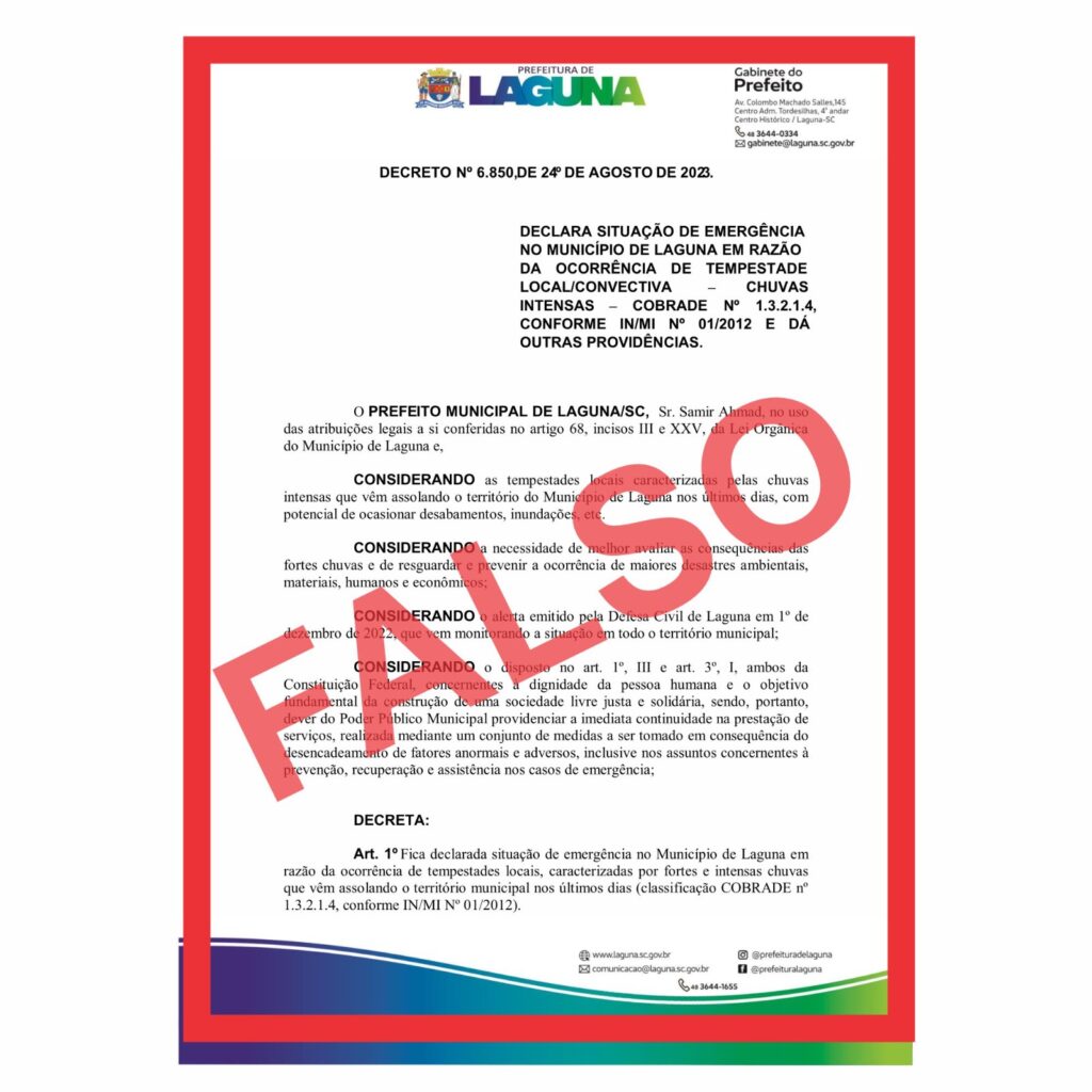 Alerta Fake News  Prefeitura Municipal de Guanhães